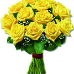 Bouquet di 12 rose gialle a Roma