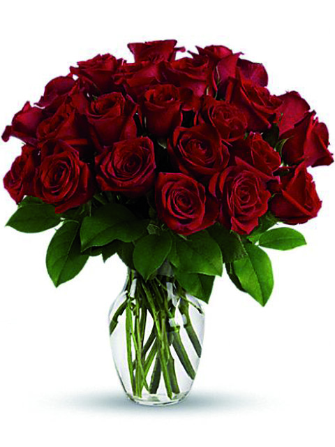 Bouquet di 24 rose rosse a Roma