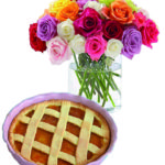 Bouquet di rose miste con crostata a Roma