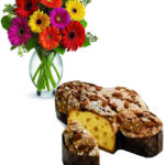 Bouquet di gerbere colorate e colomba a Roma