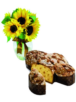 Colomba con tre girasoli a Roma