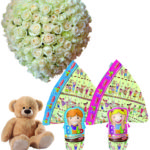 Cuore 100 rose bianche 2 uova e peluche a Roma