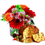 Bouquet di fiori misti e panettone a Roma