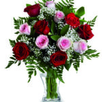 Bouquet di rose rosse e rosa a Roma