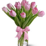 Bouquet di tulipani rosa a Roma